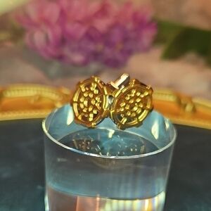 Stainless Steel Intricate Gold ToneCuff Links Brand New In Box